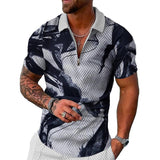 Men's 3D Digital Printing Fashion Chain Polo Shirt Set 78482400YM