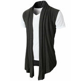 Men's Solid Color Sleeveless Knit Cardigan 28656829L
