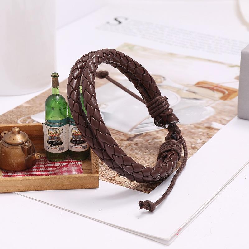 PU Woven Simple All-match Leather Bracelet 22551482YM