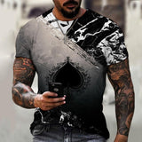 Men's Printed Colorful Cross Pattern Short Sleeve T-Shirt 37760581YM