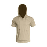 Men's Loose Casual Hooded Short Sleeve T-Shirt 07218528YM