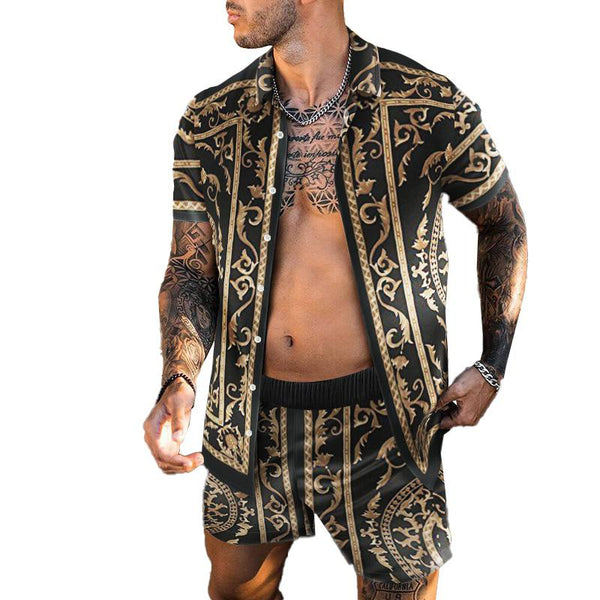 Men's Hawaiian Short Sleeve Shirt Short Set 66054293YM