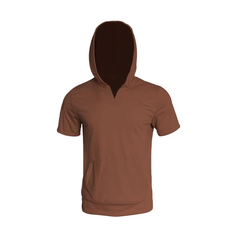Men's Loose Casual Hoodie Sports Short Sleeve T-Shirt 01323485YM