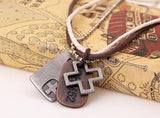 Men's Vintage Leather Simple Multi-layer Necklace 94723212YM