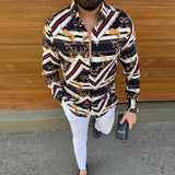 Men's Printed Casual Long Sleeve Shirt 94376610L