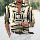 Men's Shirt Outdoor Street Button-Down Print Tops Fashion Designer Casual Breathable 19714528L