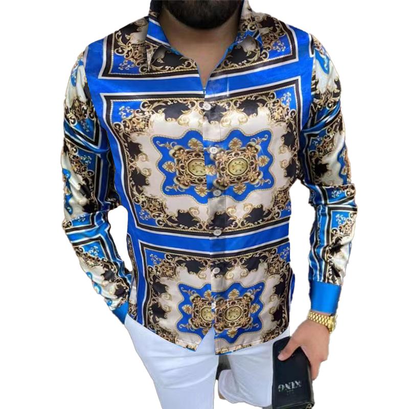 Men's Cool and Comfortable Printed Long Sleeve Shirt 75728174L