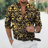 Men's Shirt Outdoor Street Button-Down Print Tops Fashion Designer Casual Breathable 19714528L